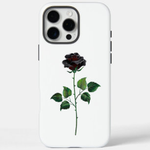 Black rose flower iPhone 16 pro max case