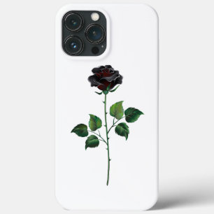 Black rose flower iPhone 13 pro max case