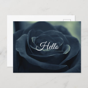 Black Rose Flower Dark Gothic Vibe Hello Postcard