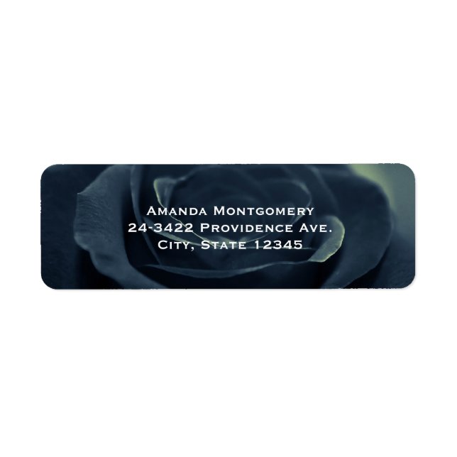 Black Rose Flower Dark Gothic Vibe Label (Front)