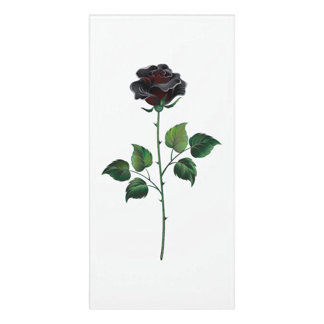 Black rose flower door sign (Classic Front Vert)