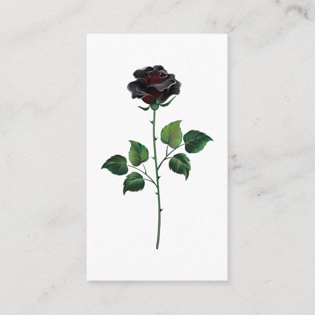 Black rose flower enclosure card (Front)
