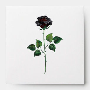 Black rose flower envelope