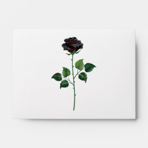 Black rose flower envelope