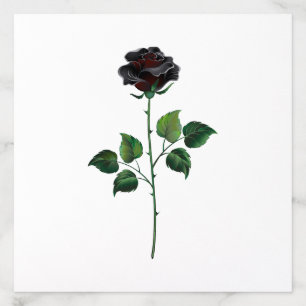 Black rose flower envelope liner