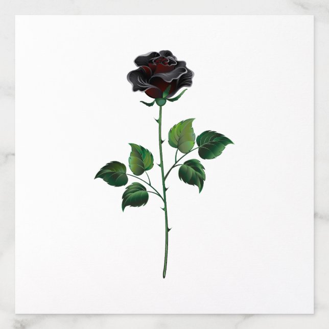 Black rose flower envelope liner (Design)