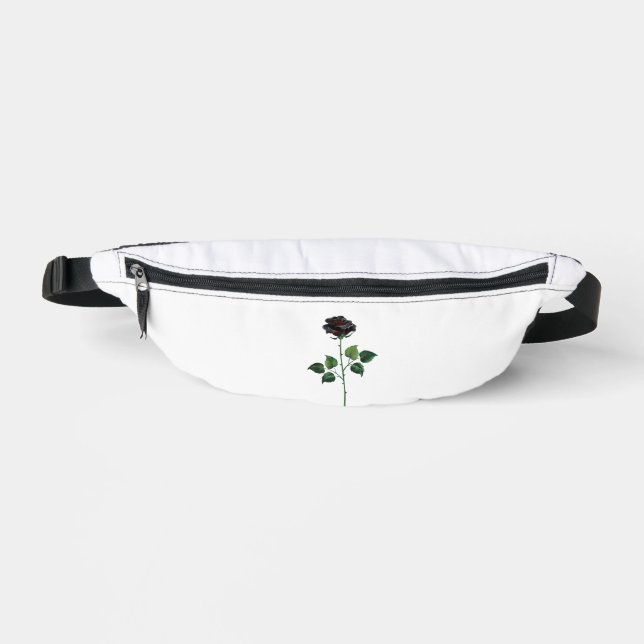 Black rose flower fanny pack (Front)