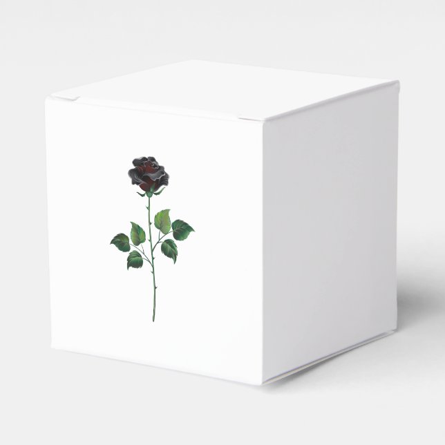 Black rose flower favor boxes (Front Side)
