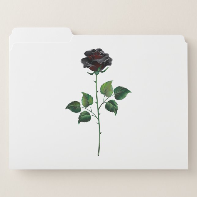 Black rose flower file folder (Front Left)