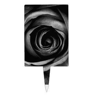 Black Rose Flower Floral Decorative Vintage Cake Topper