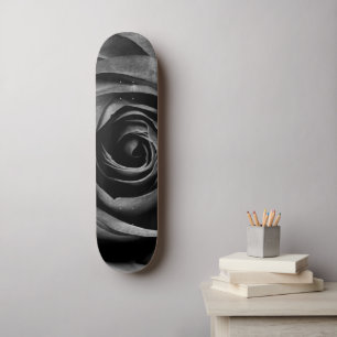 Black Rose Flower Floral Decorative Vintage Skateboard
