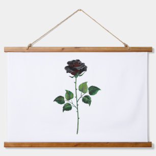 Black rose flower hanging tapestry