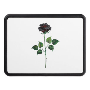 Black rose flower hitch cover