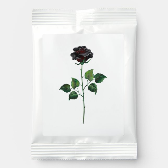 Black rose flower hot chocolate drink mix (Front)