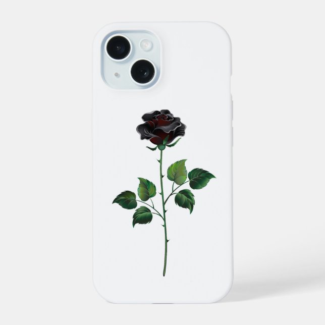 Black rose flower iphone case (Back)