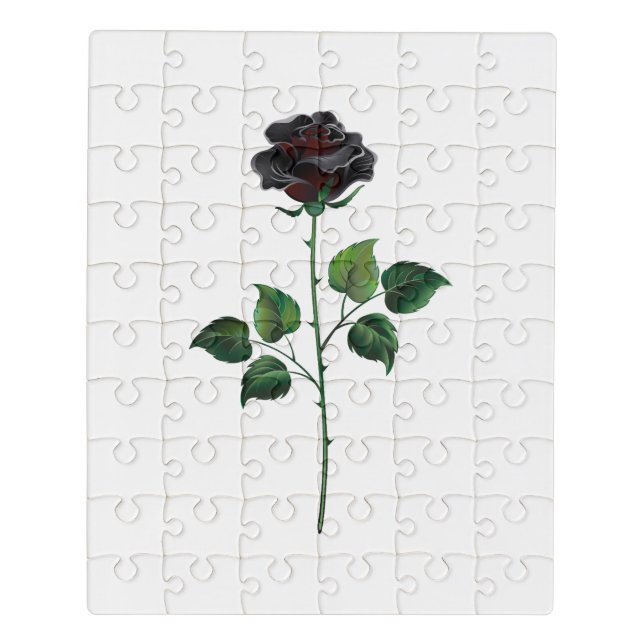 Black rose flower jigsaw puzzle (Puzzle Vertical)