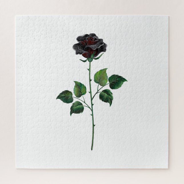 Black rose flower jigsaw puzzle (Vertical)