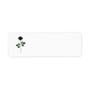 Black rose flower label