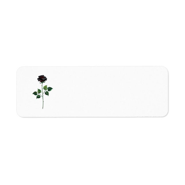 Black rose flower label (Front)