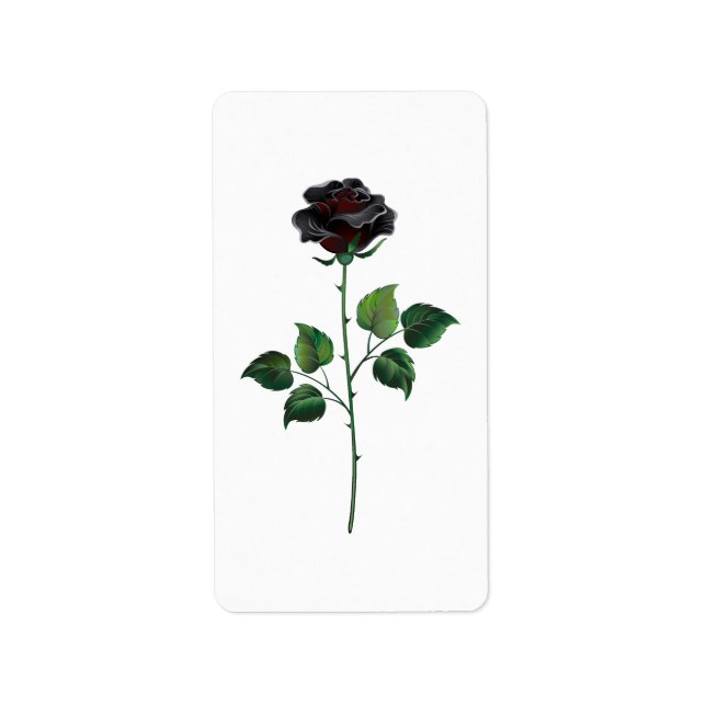 Black rose flower label (Front)