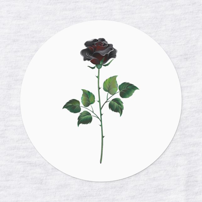 Black rose flower labels (Design 3)