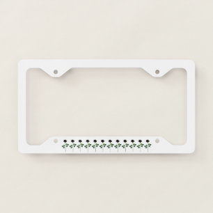 Black rose flower license plate frame
