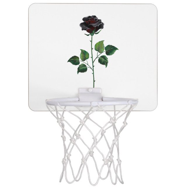 Black rose flower mini basketball hoop (Front)