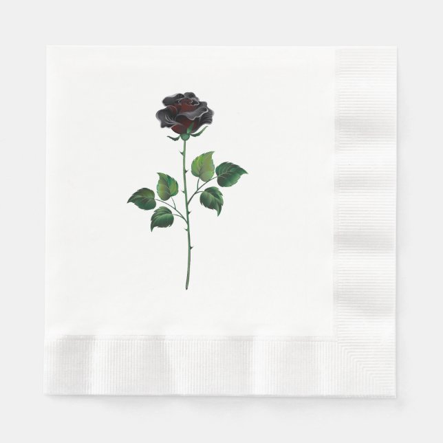 Black rose flower napkins (Front)