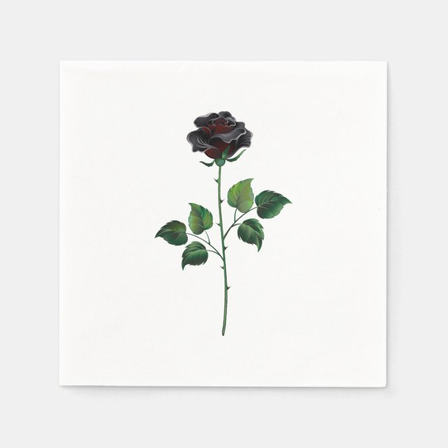 Black rose flower napkins (Front)