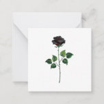 Black rose flower note card