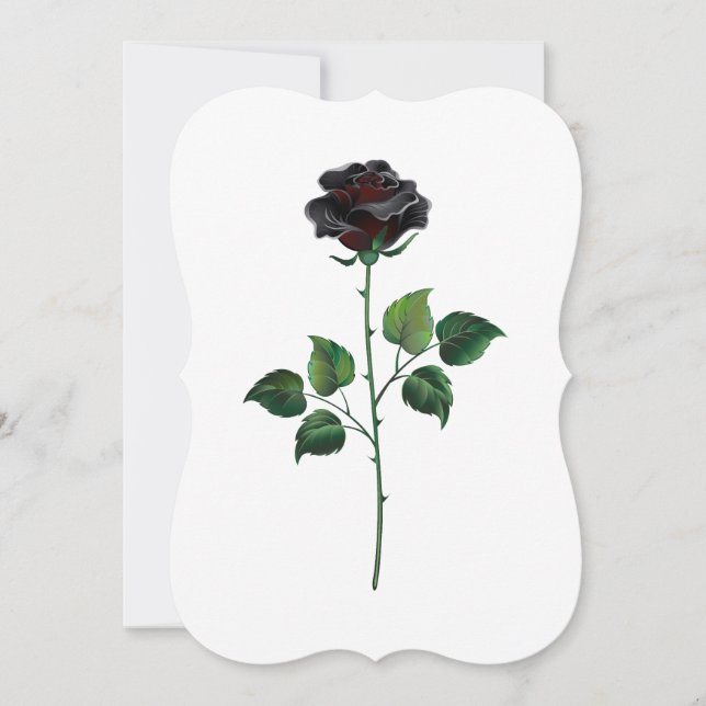 Black rose flower note card (Front)