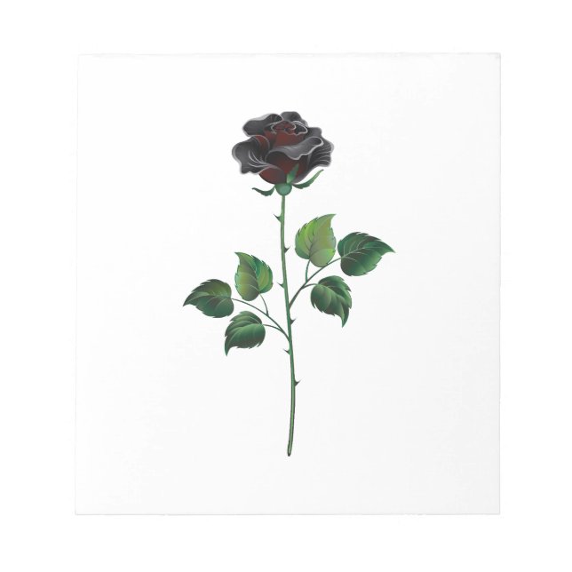 Black rose flower notepad (Front)