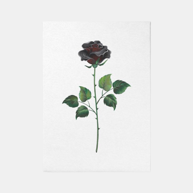 Black rose flower outdoor rug (Front (Vertical))