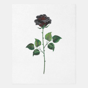 Black rose flower outdoor rug