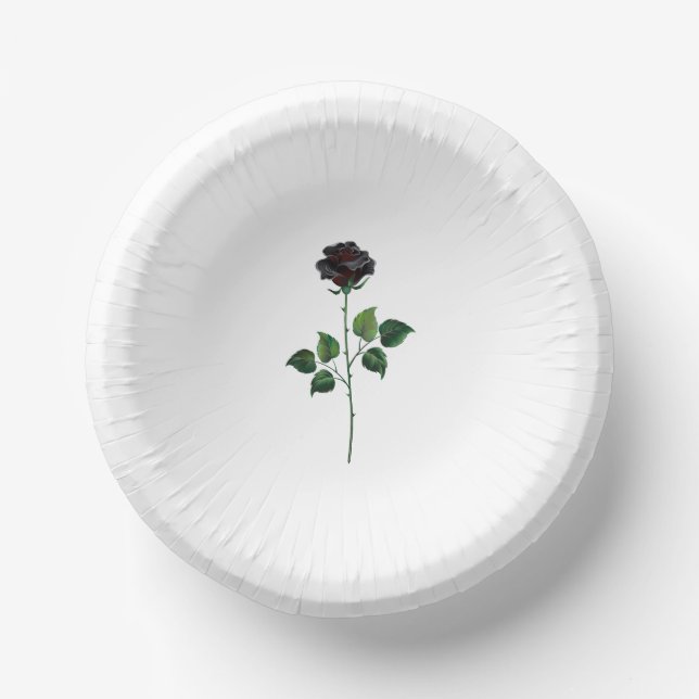 Black rose flower paper bowls (Front)
