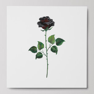 Black rose flower peel and stick photo tile