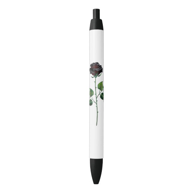 Black rose flower pen (Front Vertical)