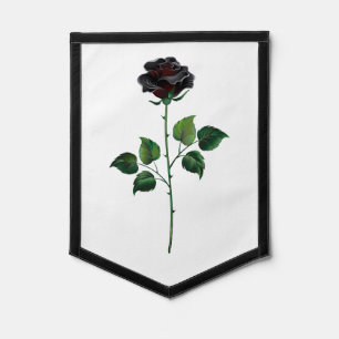 Black rose flower pennant