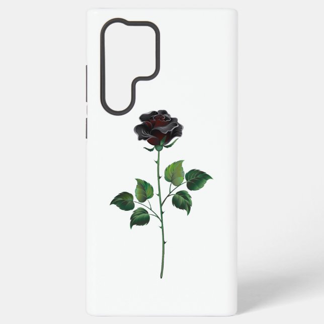 Black rose flower samsung galaxy case (Back)