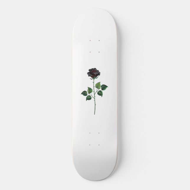Black rose flower skateboard (Front)