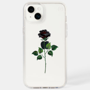 Black rose flower speck iPhone 14 plus case