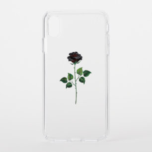 Black rose flower speck iPhone XS max case