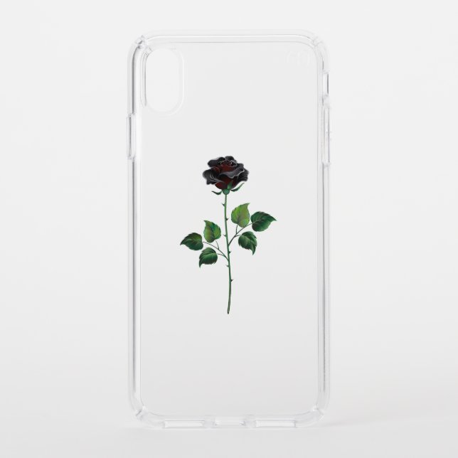 Black rose flower speck iPhone XS max case (Front)