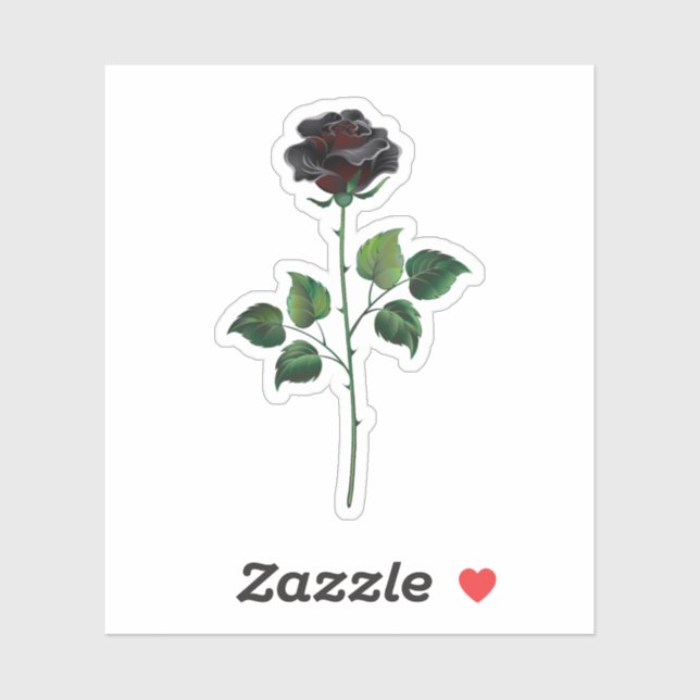 Black rose flower sticker (Sheet)