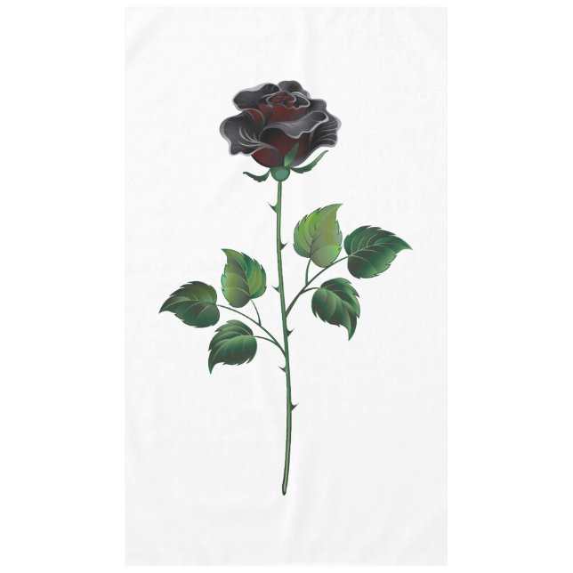 Black rose flower tablecloth (Front)