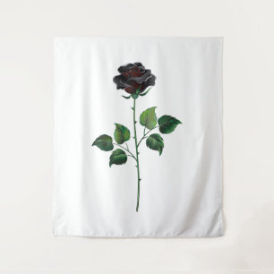 Black rose flower tapestry