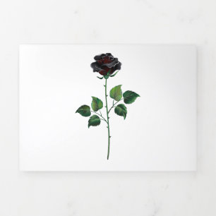 Black rose flower Tri-Fold card