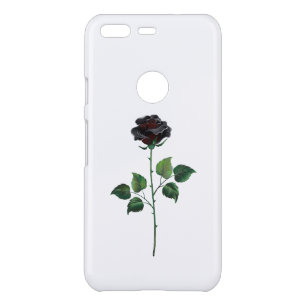 Black rose flower uncommon google pixel case