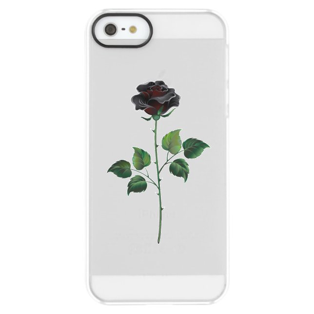 Black rose flower uncommon iPhone case (Back)