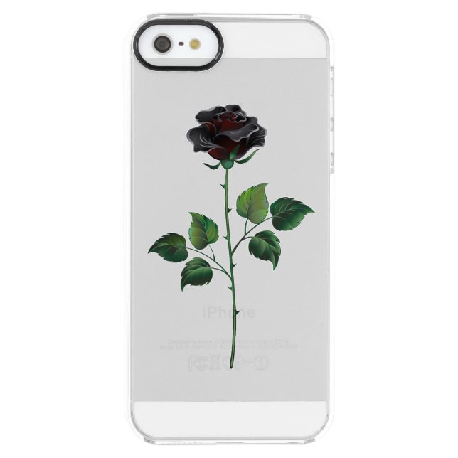Black rose flower uncommon iPhone case (Back)